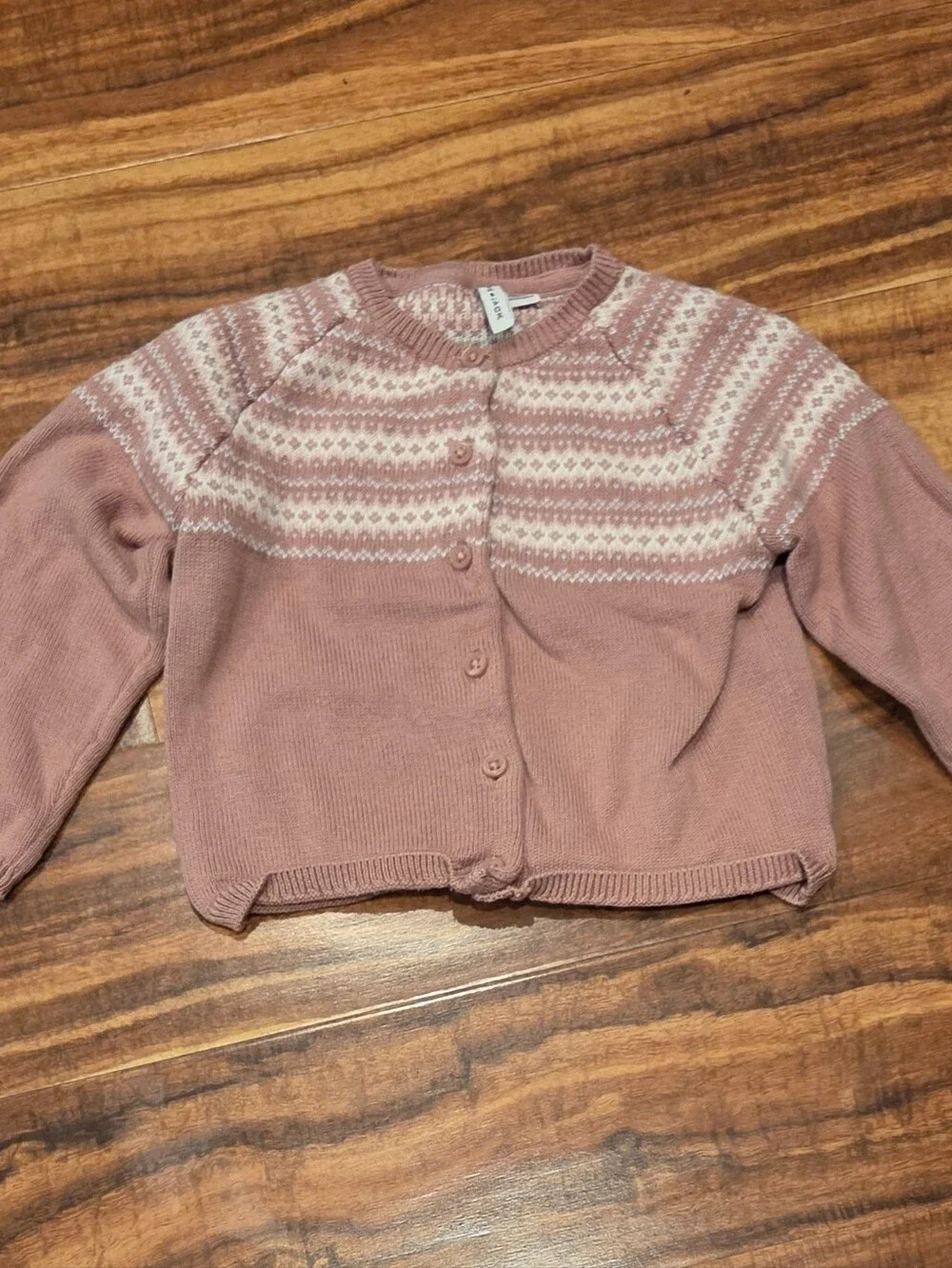 Janie and Jack EUC 18-24 Months Pink Fair Isle Sweater & Pants Set, Bodysuit